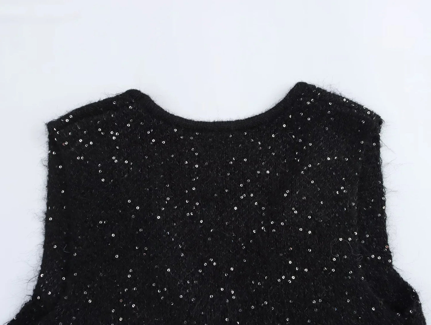SEQUIN KNITTED SWEATER VEST