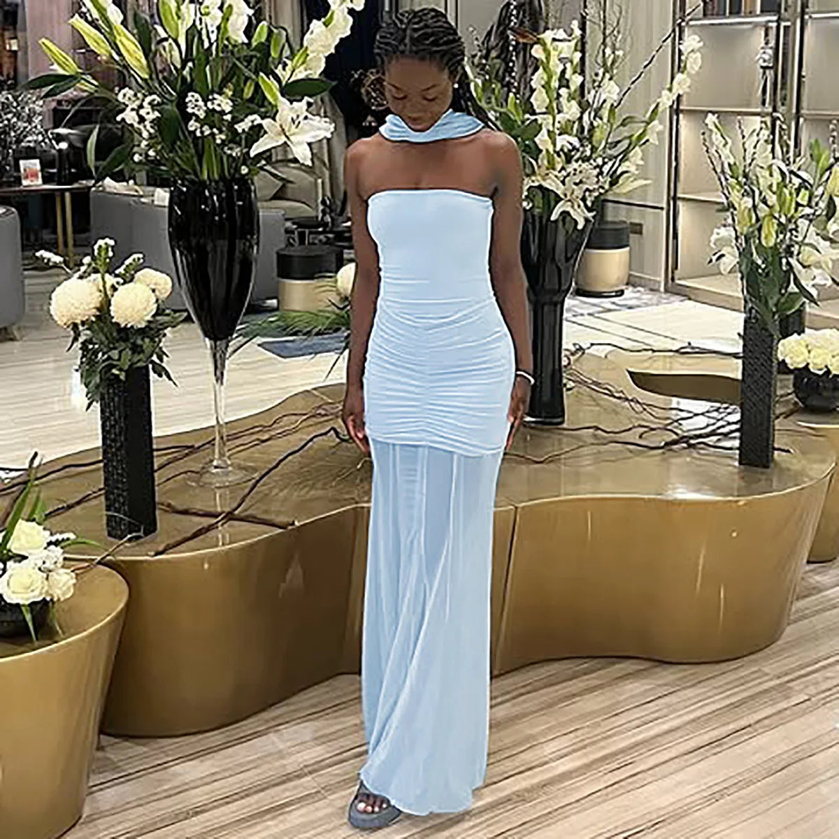 DEZIREI OFF SHOULDER MAXI DRESS