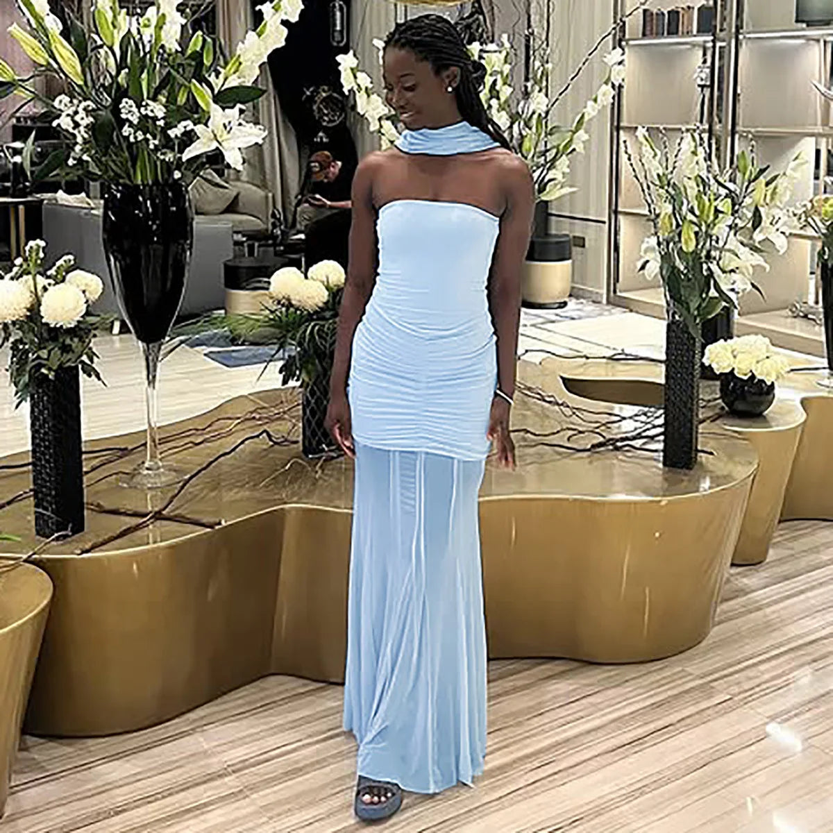 DEZIREI OFF SHOULDER MAXI DRESS
