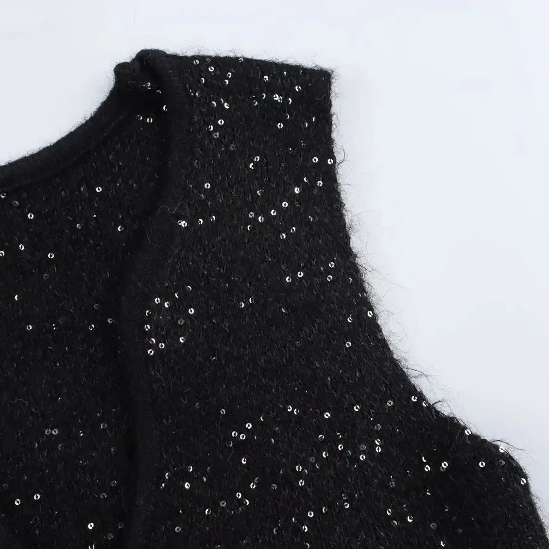 SEQUIN KNITTED SWEATER VEST