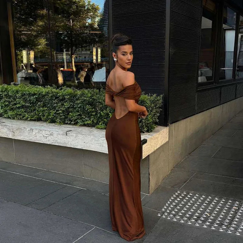 KELLY SHOULDER OFF MAXI DRESS