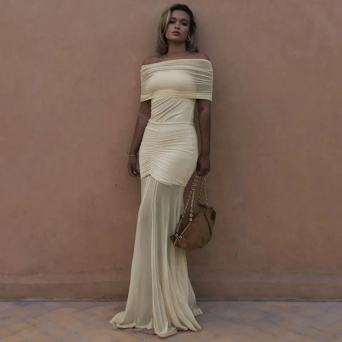 DEZIREI OFF SHOULDER MAXI DRESS