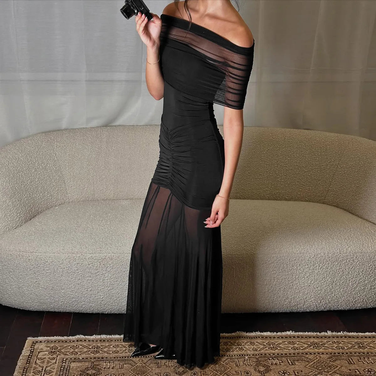 DEZIREI OFF SHOULDER MAXI DRESS
