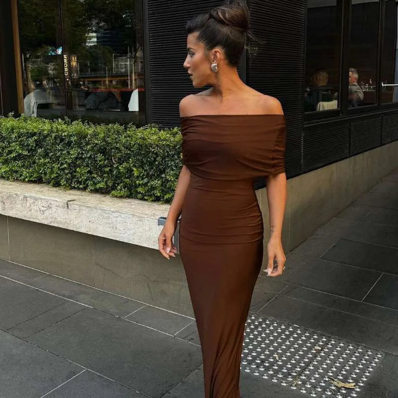 KELLY SHOULDER OFF MAXI DRESS