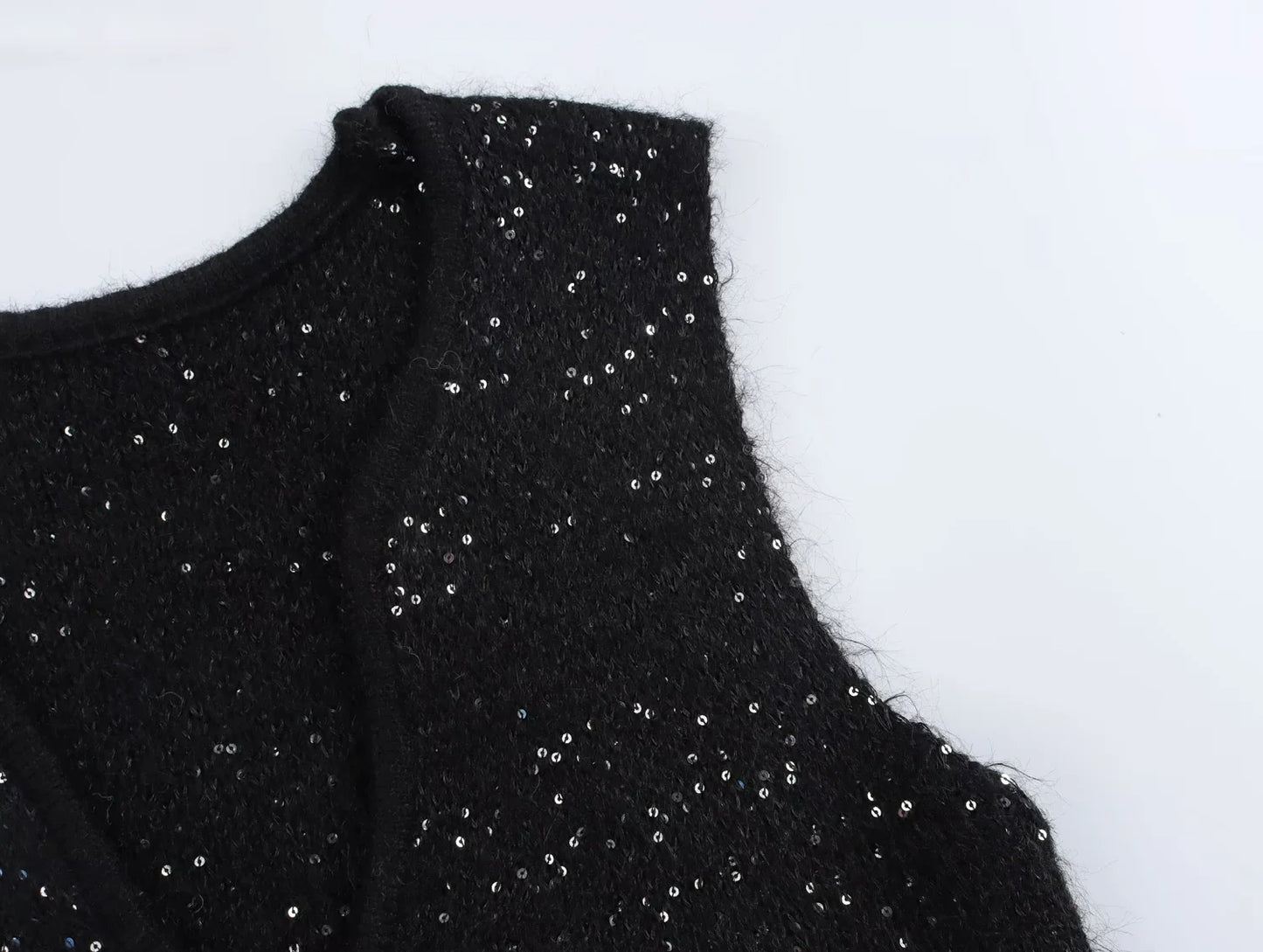 SEQUIN KNITTED SWEATER VEST