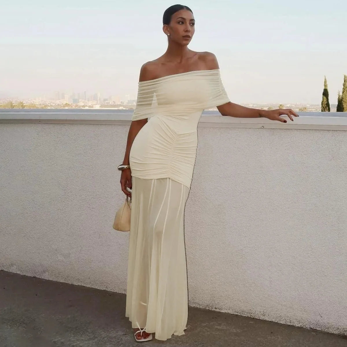 DEZIREI OFF SHOULDER MAXI DRESS