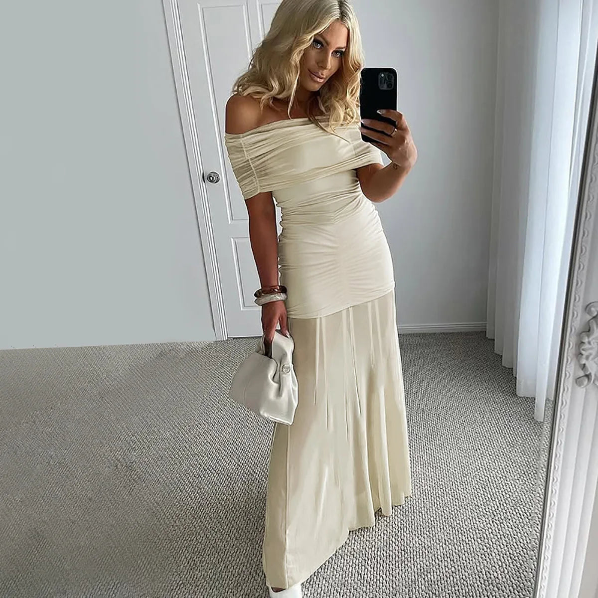 DEZIREI OFF SHOULDER MAXI DRESS