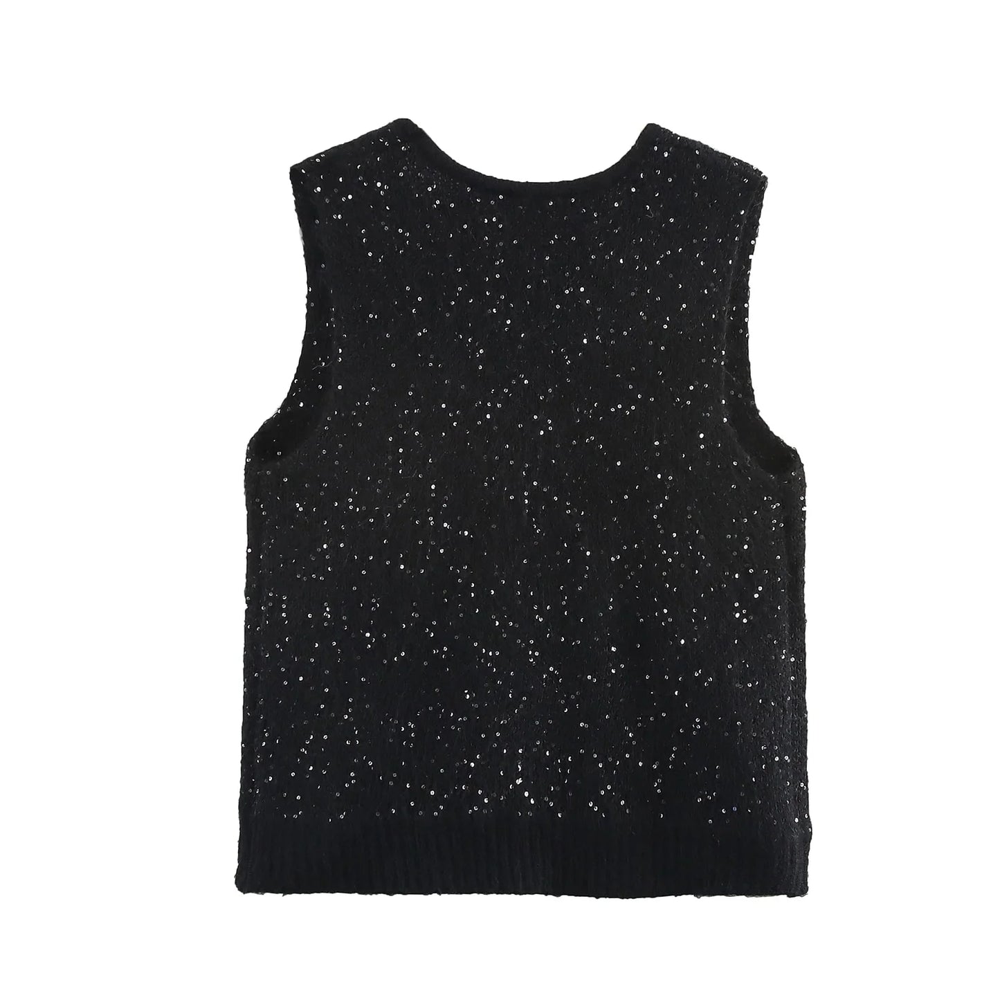 SEQUIN KNITTED SWEATER VEST