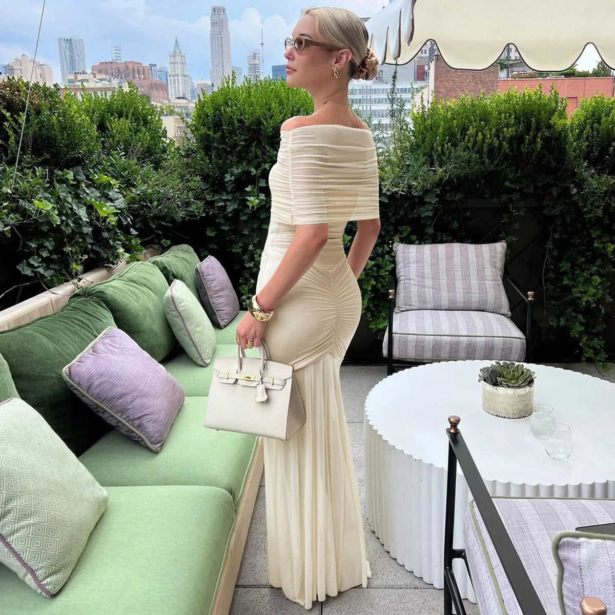 DEZIREI OFF SHOULDER MAXI DRESS
