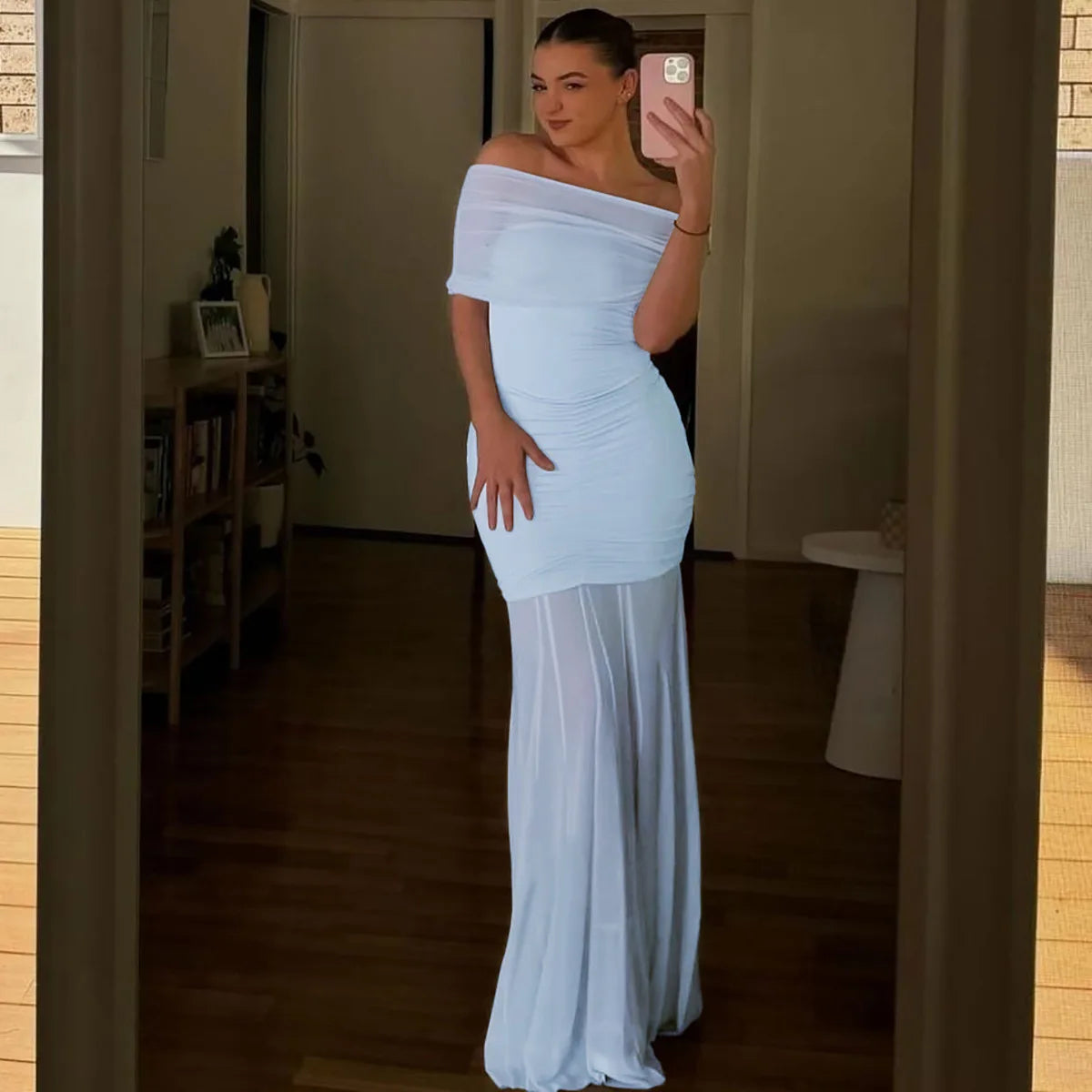 DEZIREI OFF SHOULDER MAXI DRESS