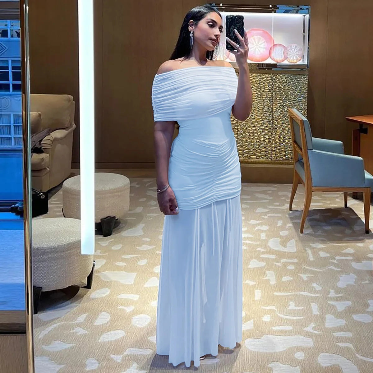 DEZIREI OFF SHOULDER MAXI DRESS