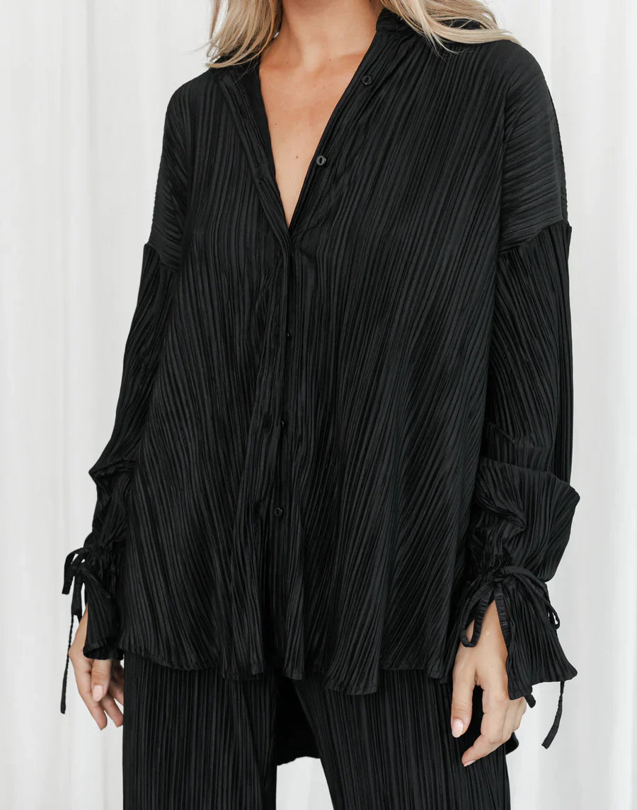 SERENITY PLEATED SHIRT + PANTS SET