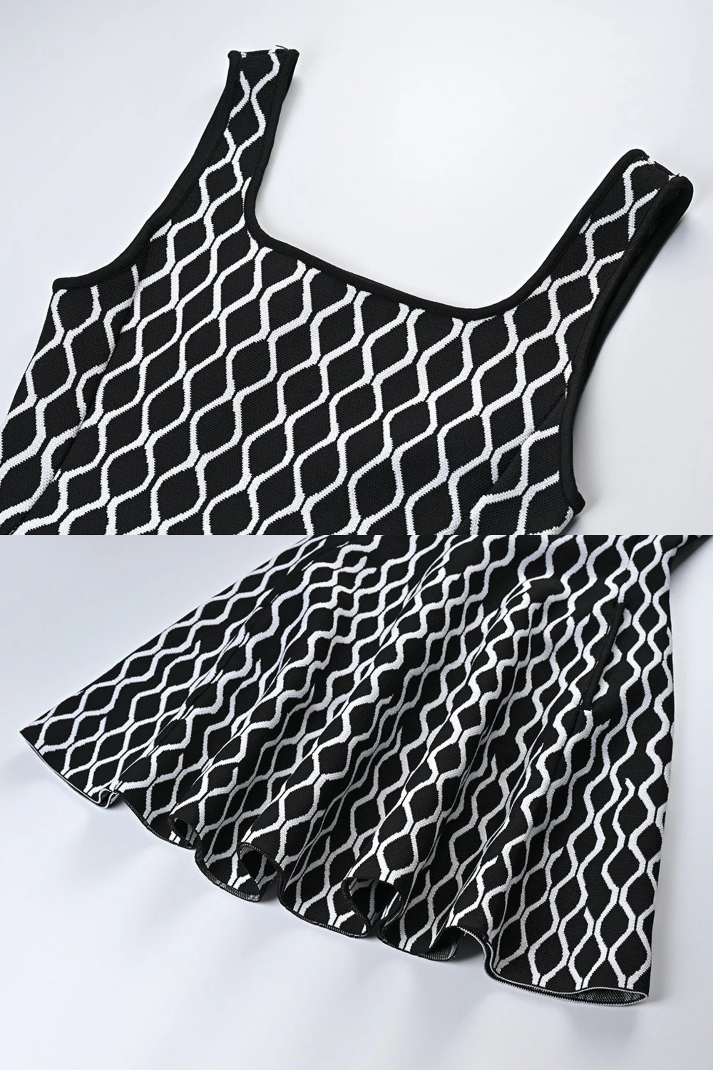 NALA PLAID MINI DRESS BLACK