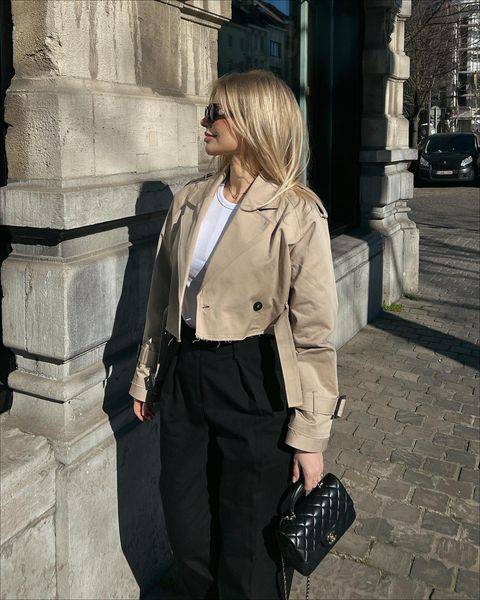 ESTELLE CROPPED TRENCH COAT