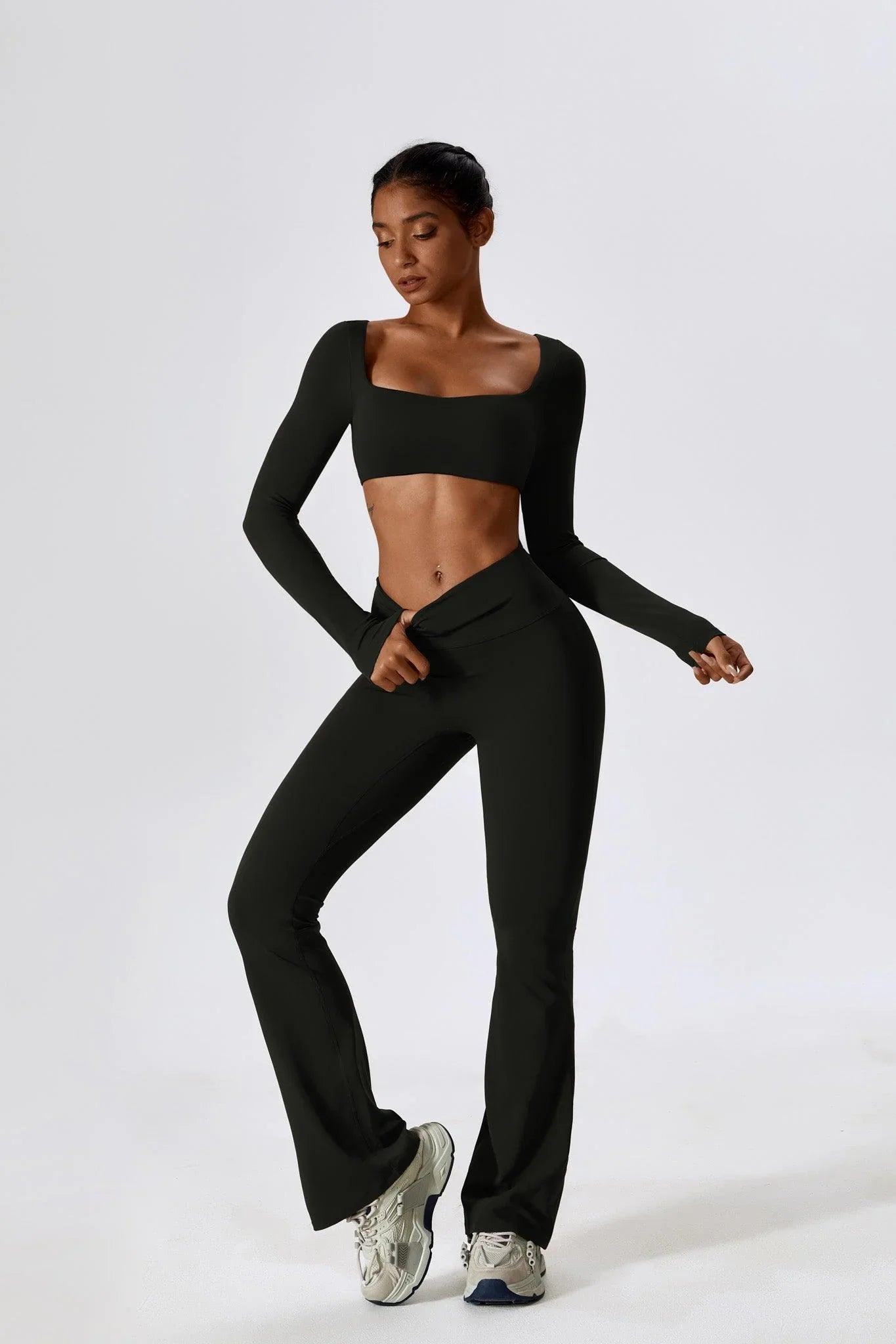 Alexa Top Leggings Sports Set Black