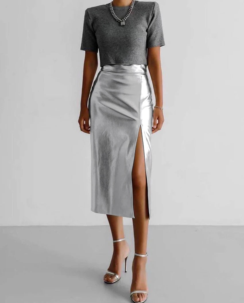 SANARA LEATHER SKIRT