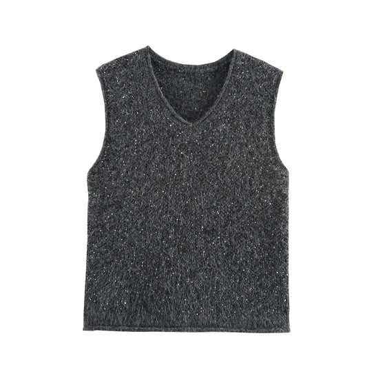 V-NECK KNITTED SWEATER VEST