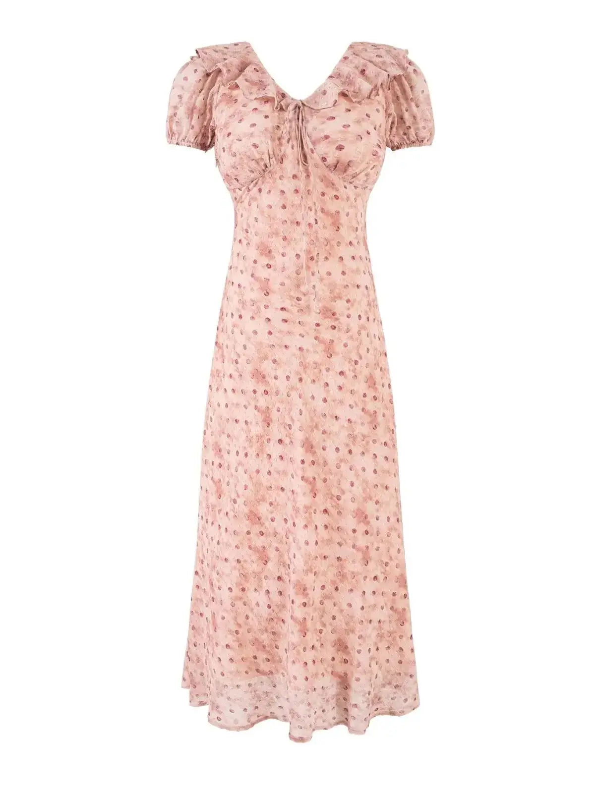 LETO POLKA DOT SATIN DRESS