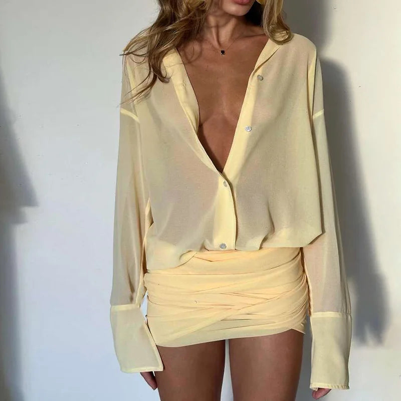 FONTAINE SHIRT MINI DRESS