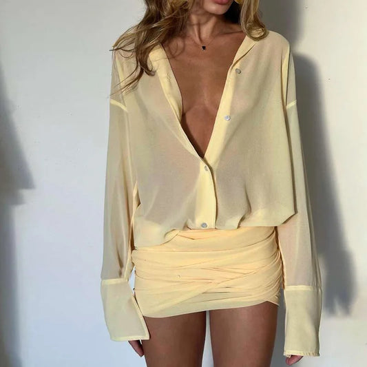 FONTAINE SHIRT MINI DRESS