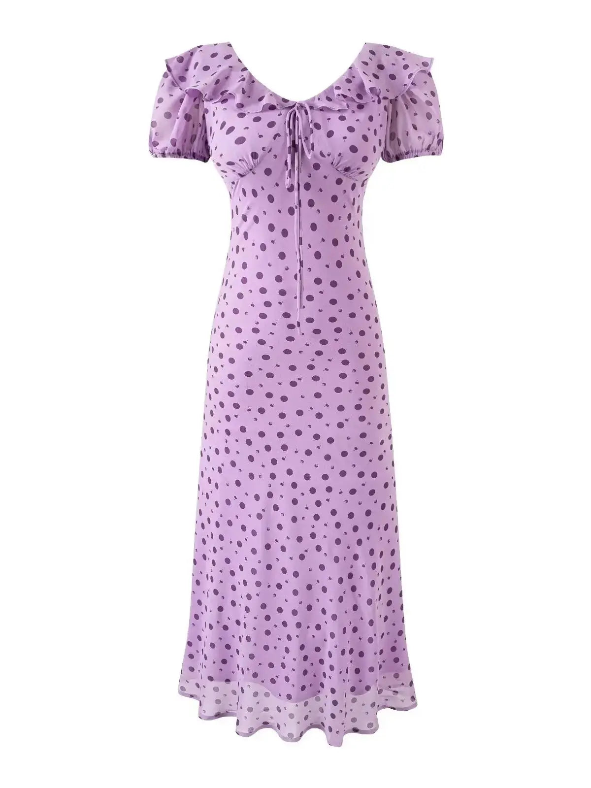LETO POLKA DOT SATIN DRESS