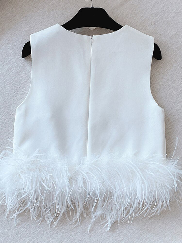 HALSEY FEATHER BLOUSE