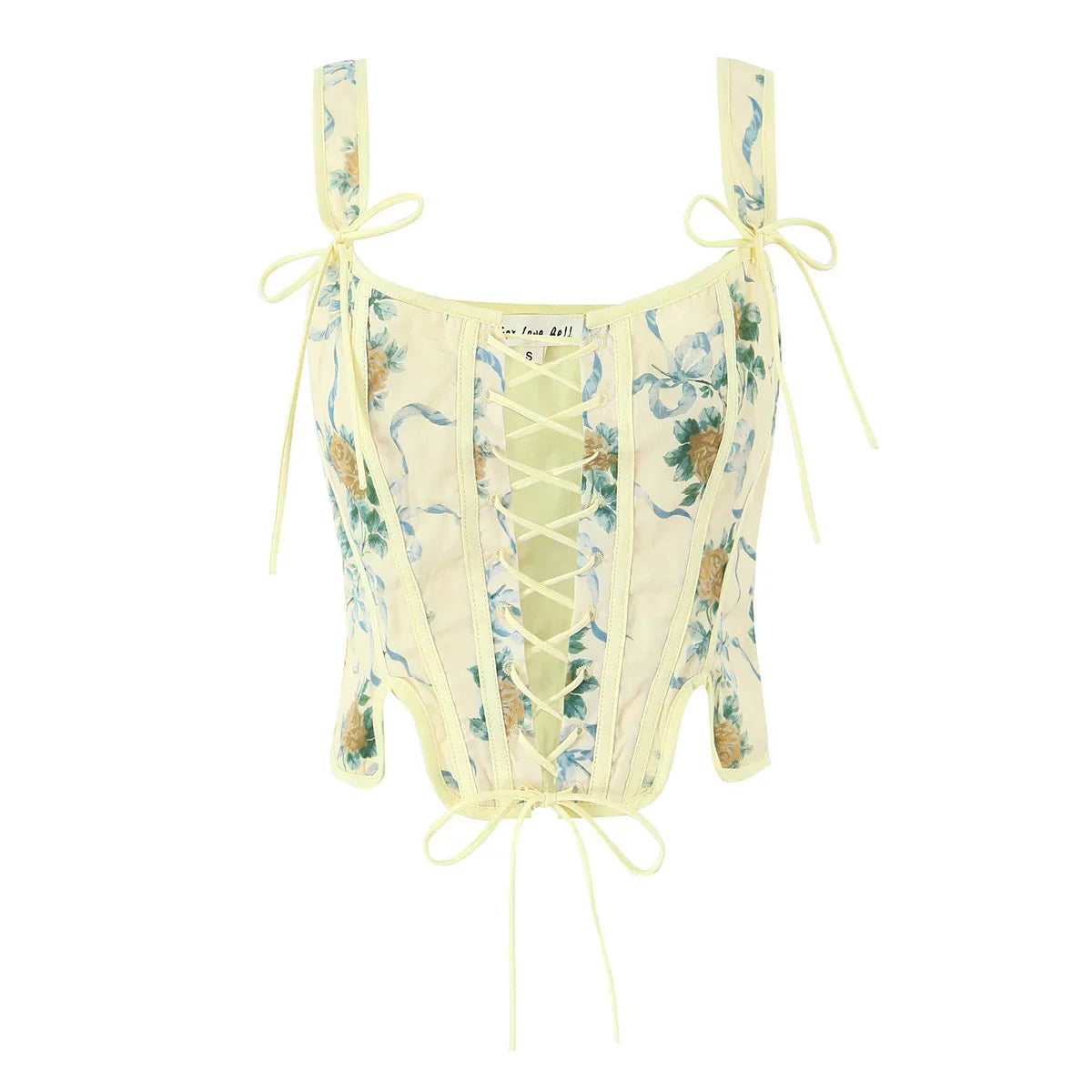 PENY FLORAL LACE UP TOP