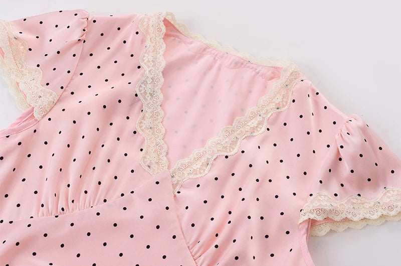 MARGOT POLKA DOT SATIN DRESS