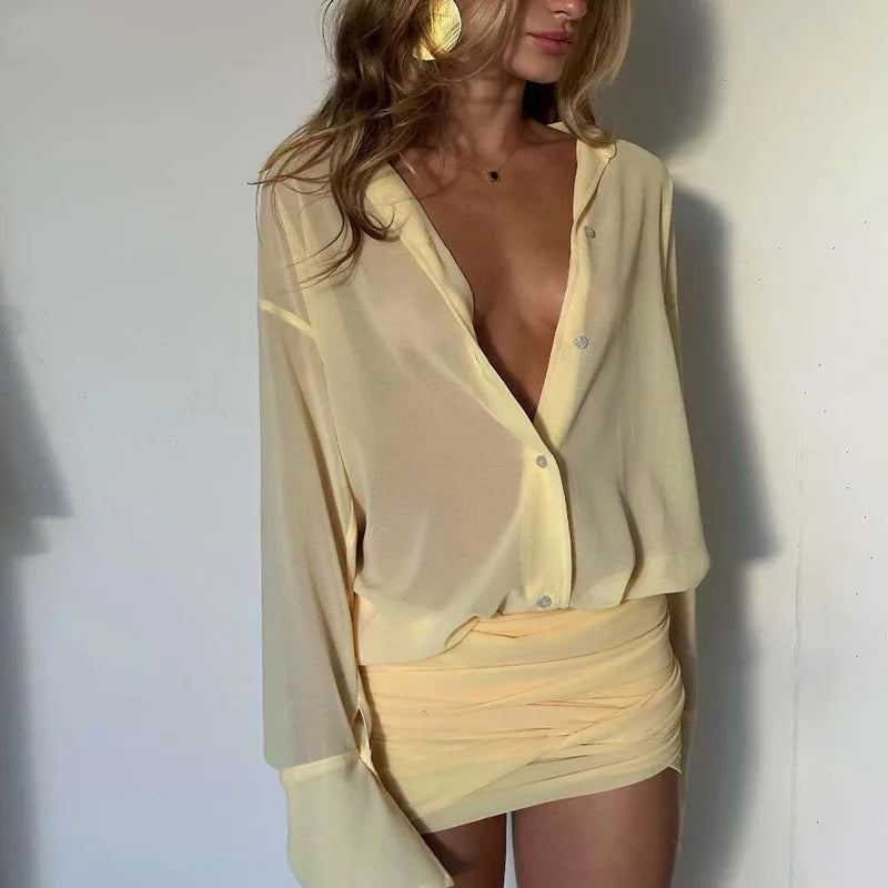 FONTAINE SHIRT MINI DRESS