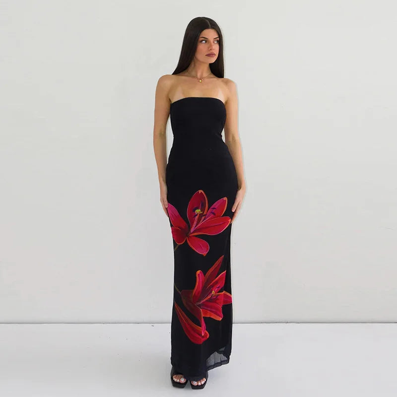 LELI OFF SHOULDER MAXI DRESS