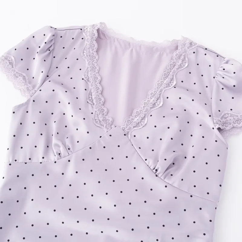 MARGOT POLKA DOT SATIN DRESS