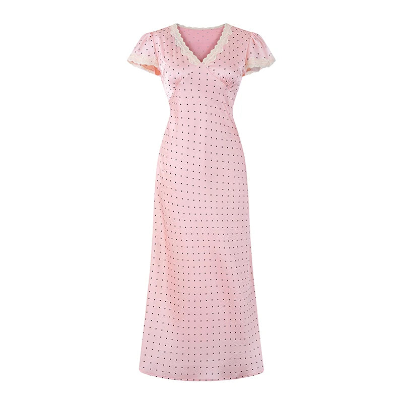 MARGOT POLKA DOT SATIN DRESS