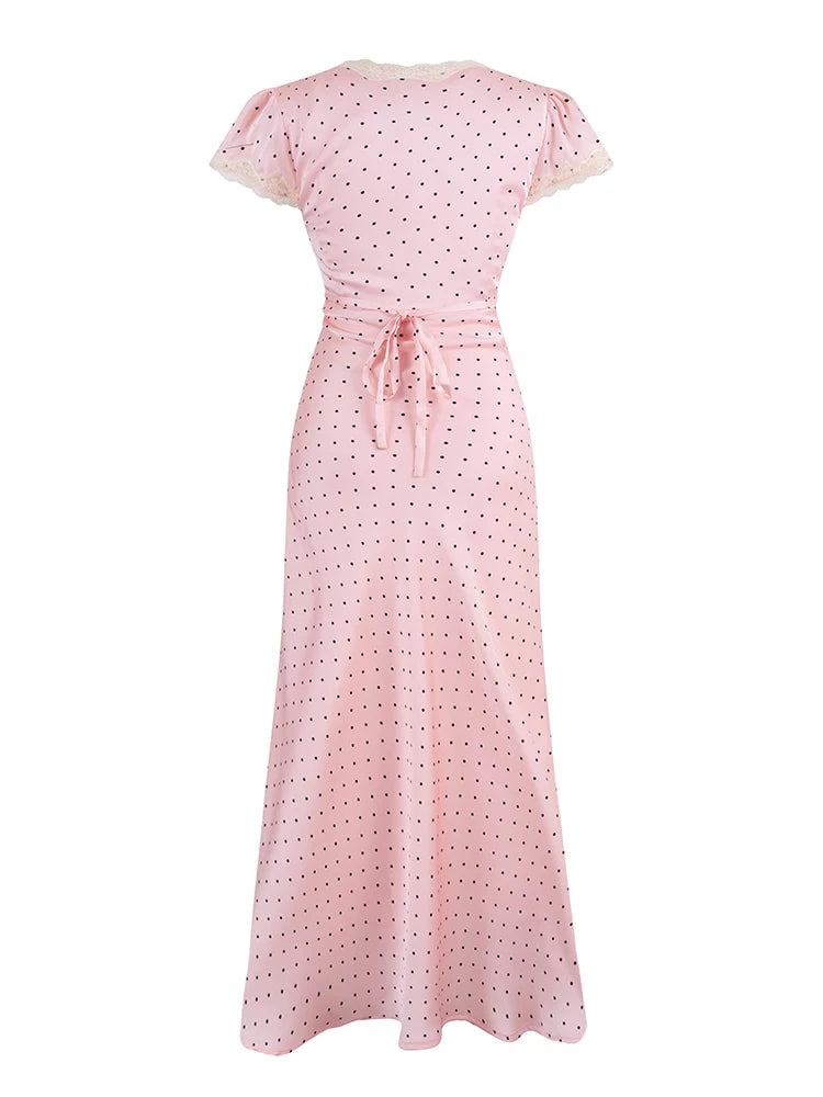MARGOT POLKA DOT SATIN DRESS