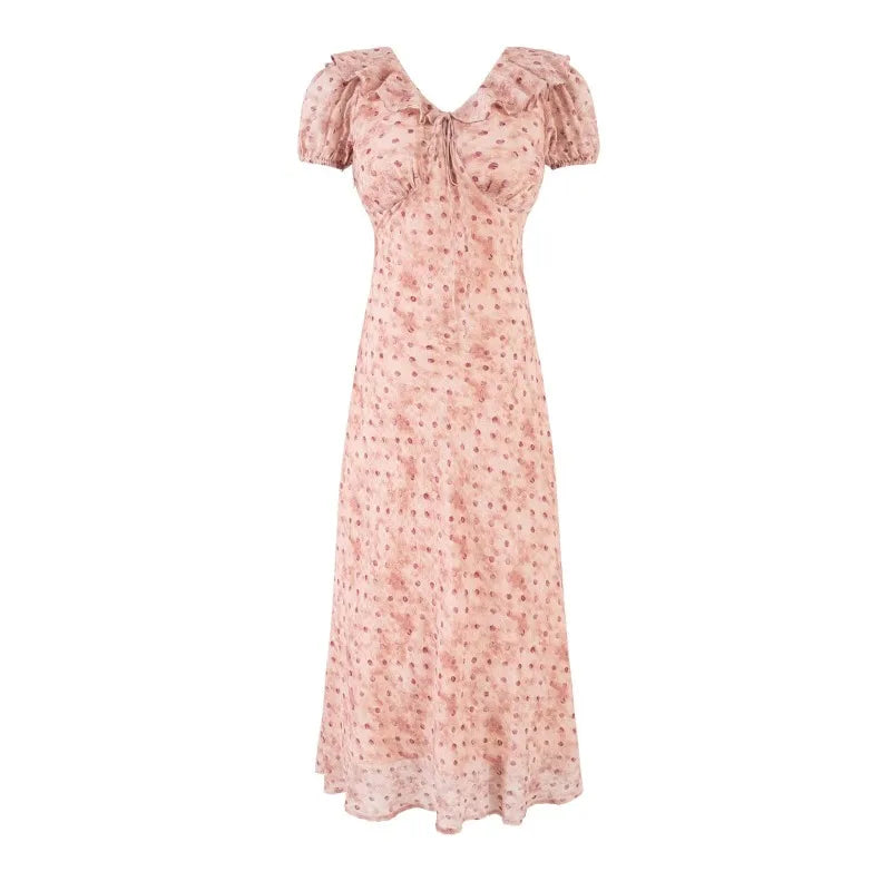 LETO POLKA DOT SATIN DRESS
