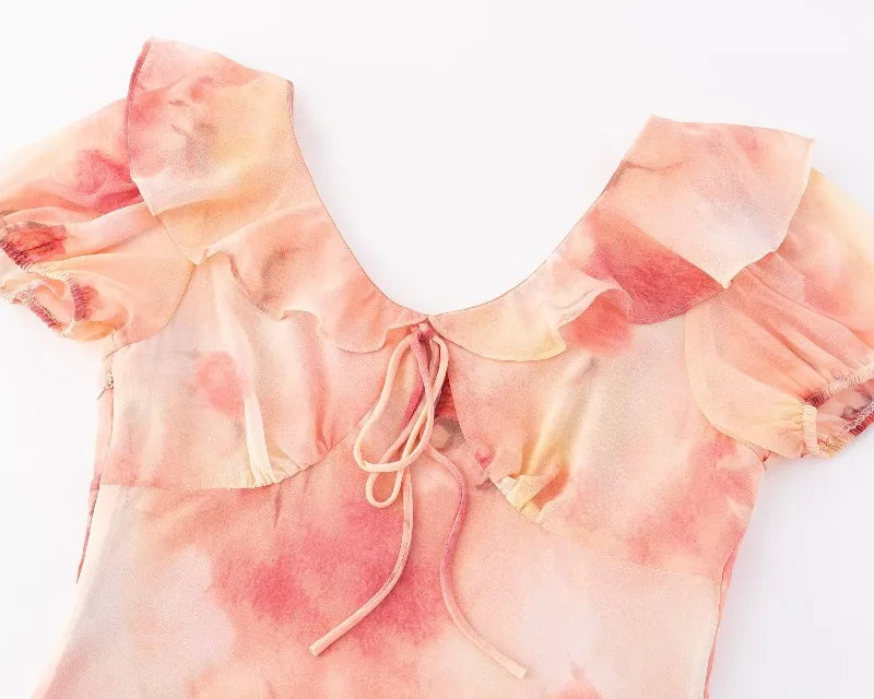 LETO POLKA DOT SATIN DRESS