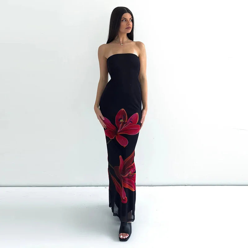 LELI OFF SHOULDER MAXI DRESS