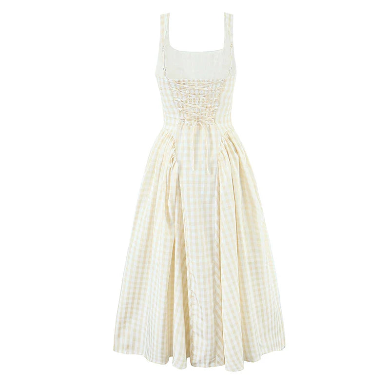 PAMELA PLAID MIDI DRESS