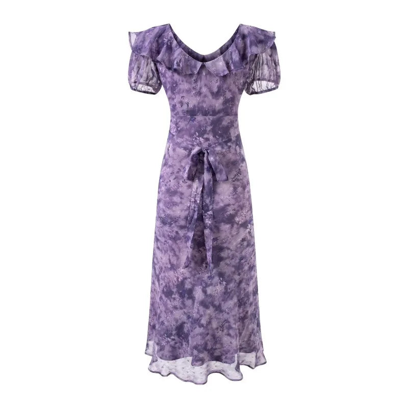 LETO POLKA DOT SATIN DRESS