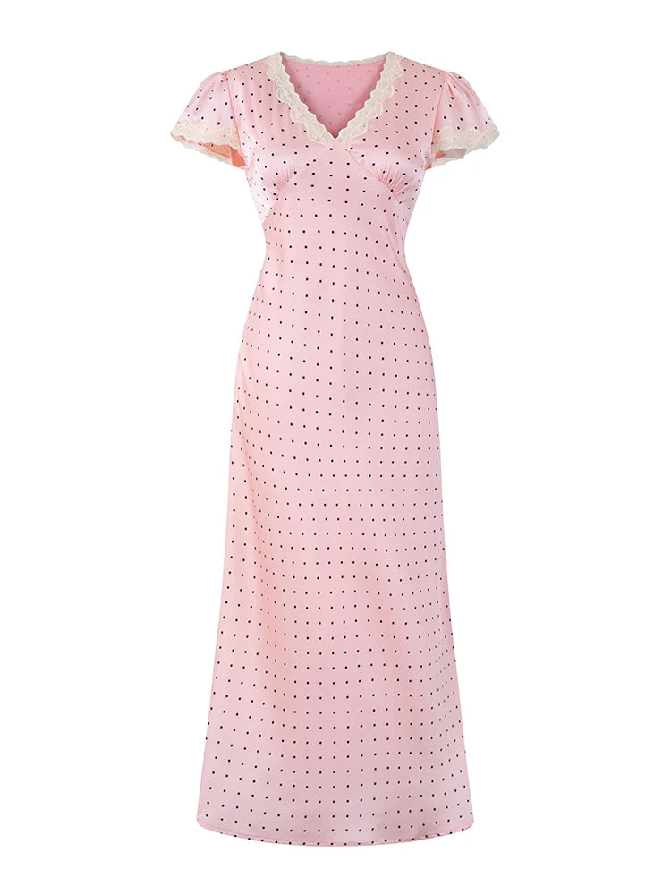 MARGOT POLKA DOT SATIN DRESS
