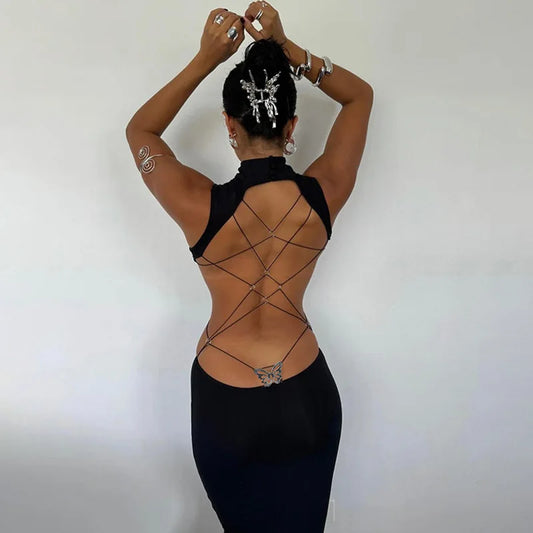 DINA BACKLESS MAXI DRESS