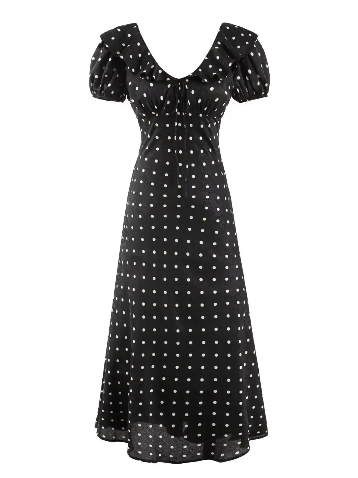 LETO POLKA DOT SATIN DRESS