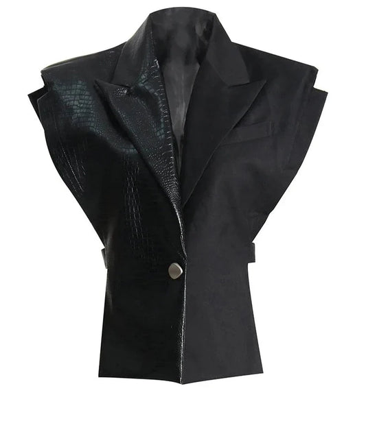 JADE LEATHER WAISTCOAT