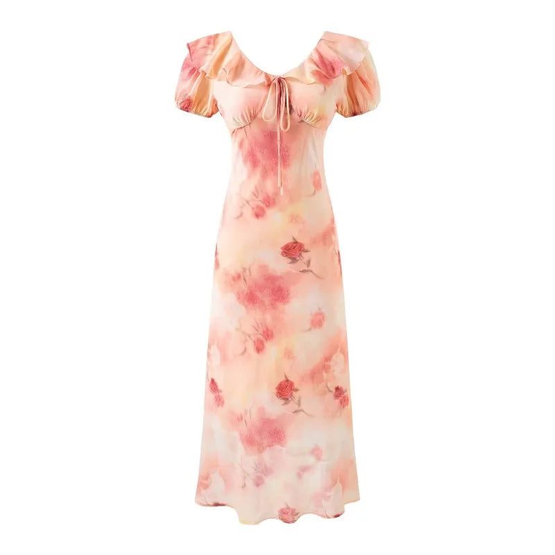 LETO POLKA DOT SATIN DRESS