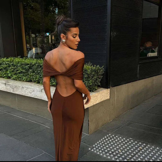 KELLY SHOULDER OFF MAXI DRESS