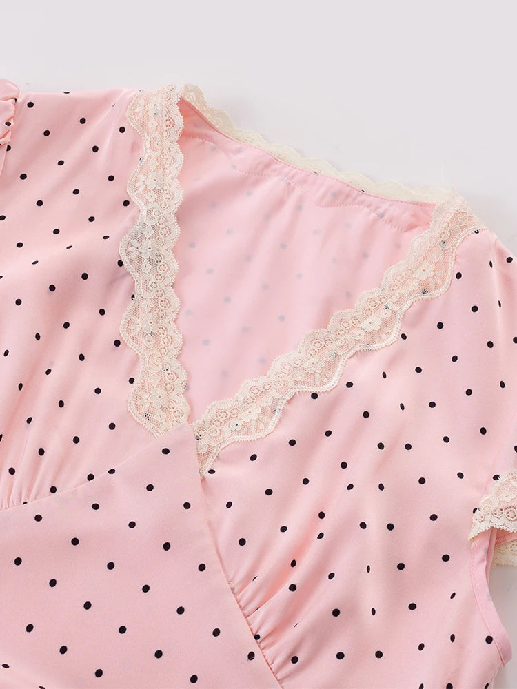 MARGOT POLKA DOT SATIN DRESS