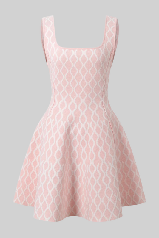 NALA PLAID MINI DRESS BABY PINK