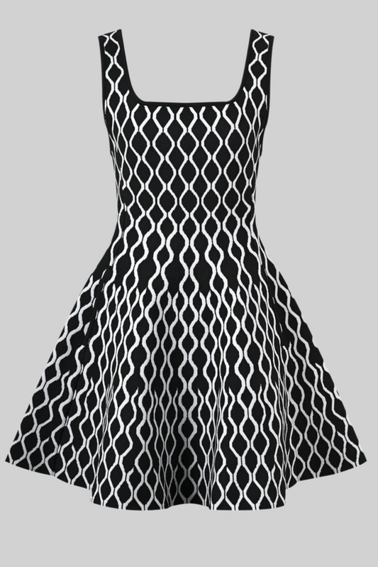 NALA PLAID MINI DRESS BLACK